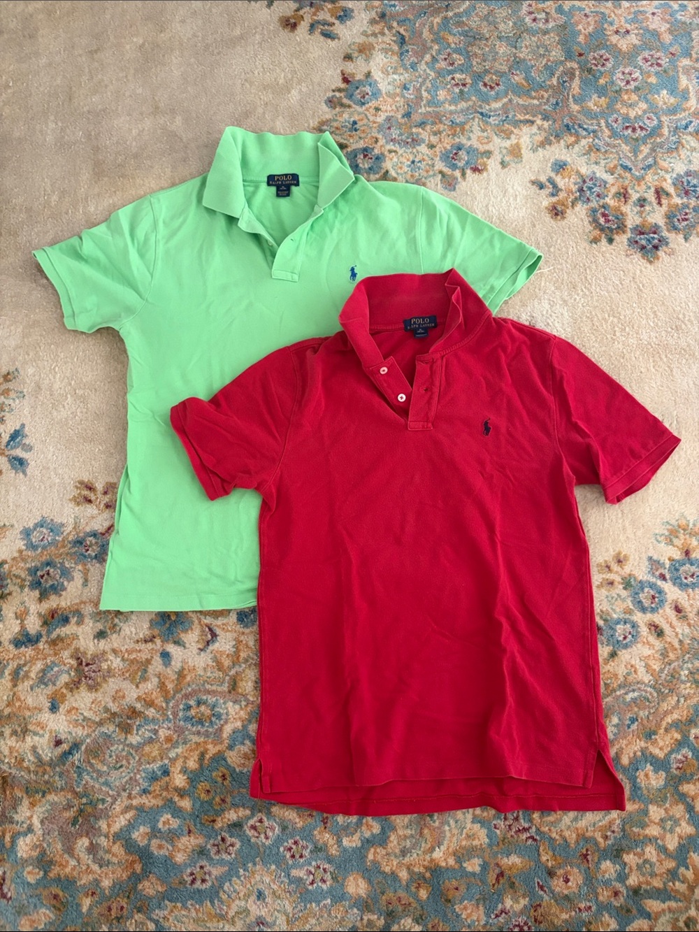 Polo by Ralph Lauren Kids Short-Sleeve Polo Pair - Lime Green & Red